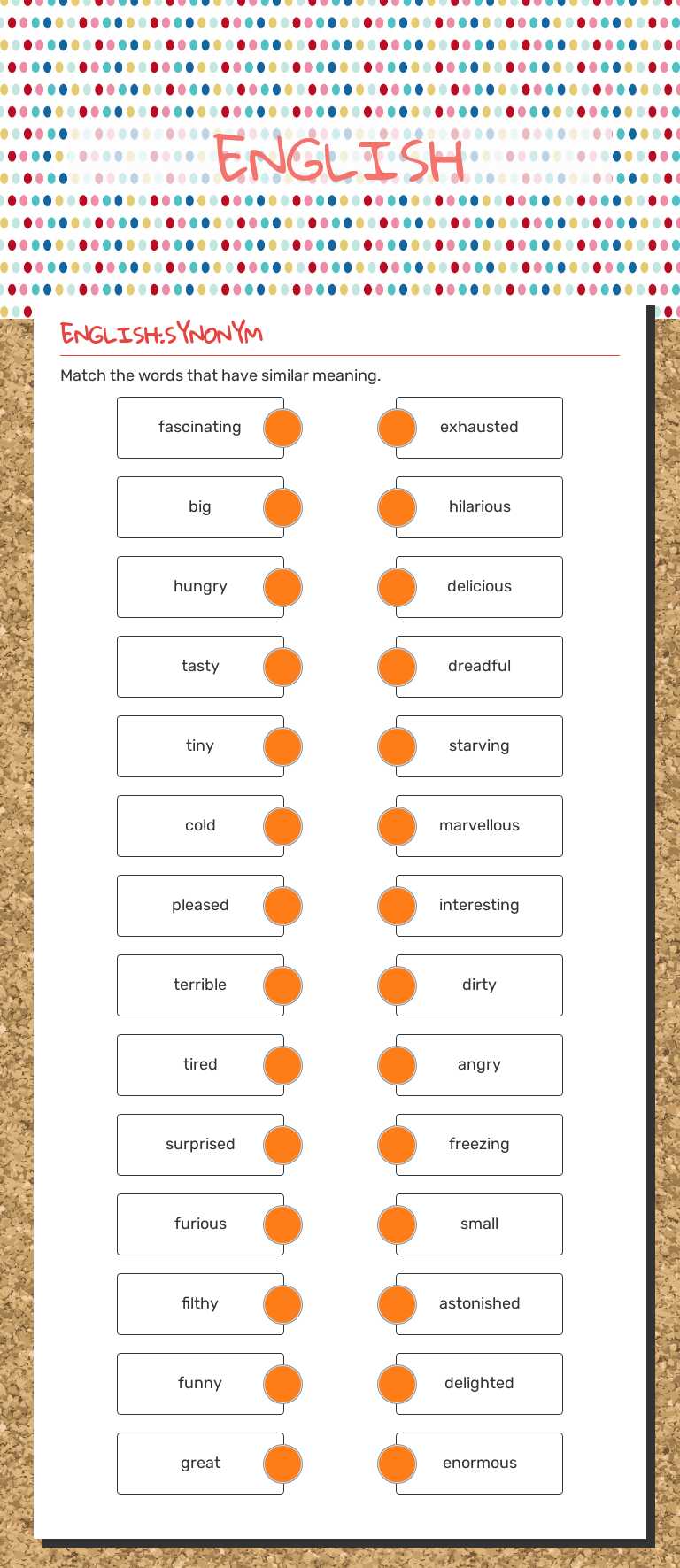 ENGLISH worksheet preview image