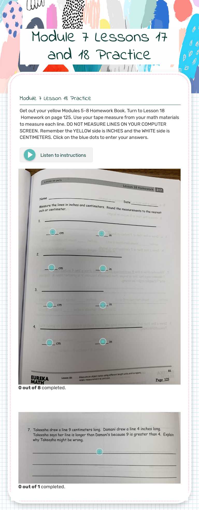 Module 7 Lessons 17 and 18 Practice by Jennifer Cameron | Interactive ...