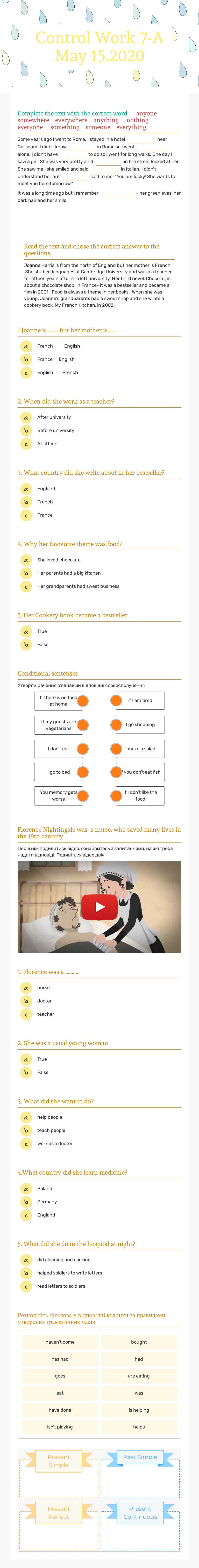 Control Work 7-A May 15.2020 worksheet preview image