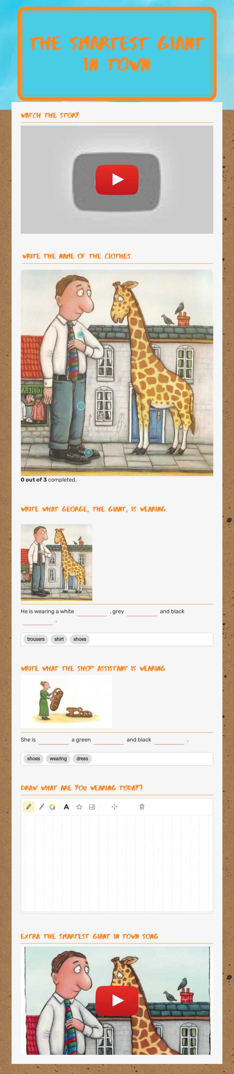 THE SMARTEST GIANT IN TOWN worksheet preview image