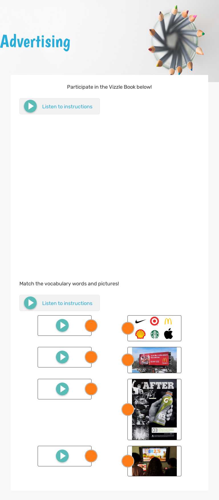 Advertising worksheet preview image