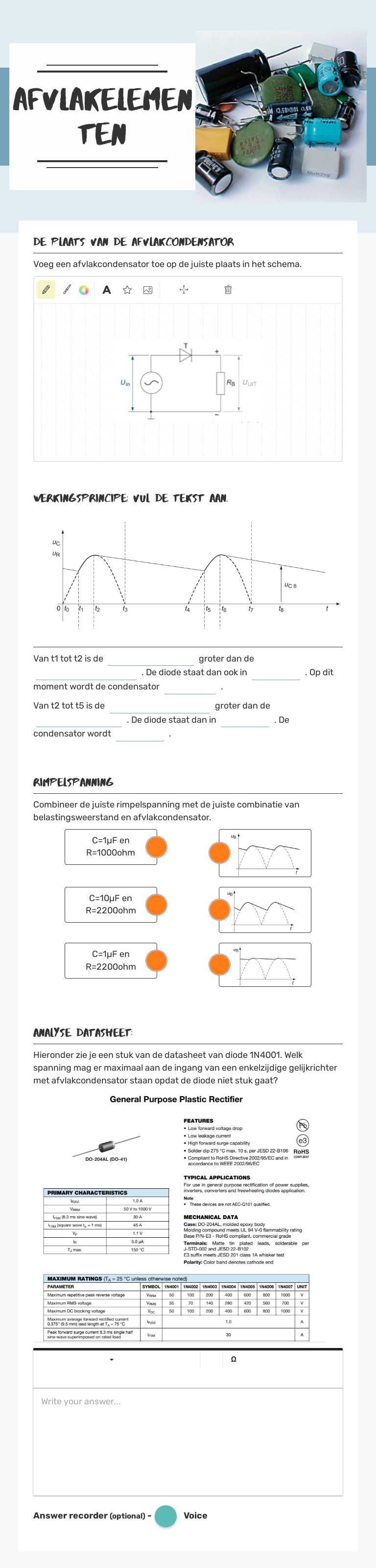 Afvlakelementen worksheet preview image