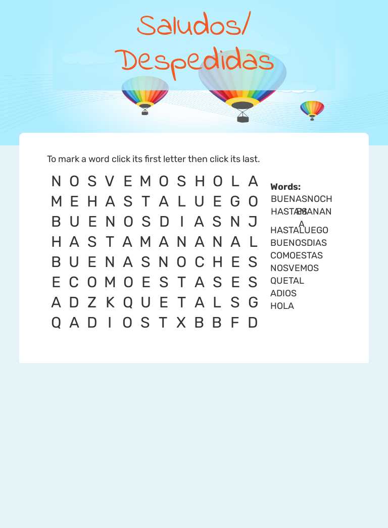 Saludos/ Despedidas worksheet preview image