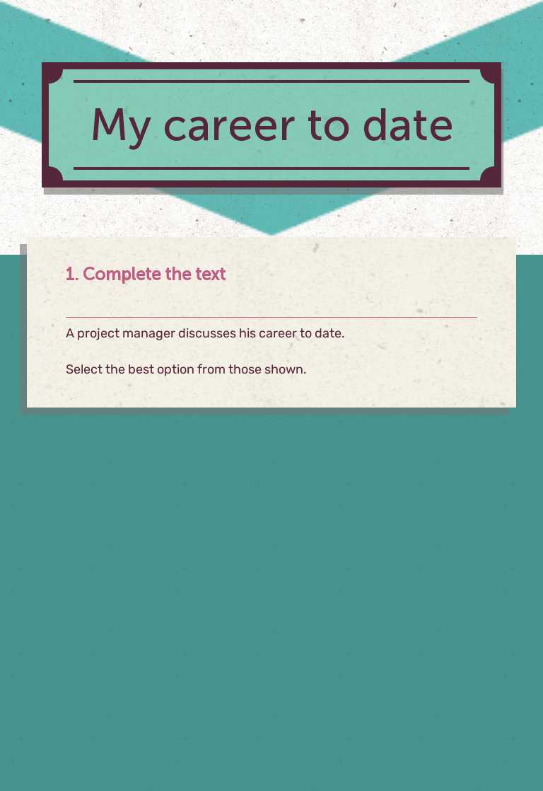 My career to date worksheet preview image