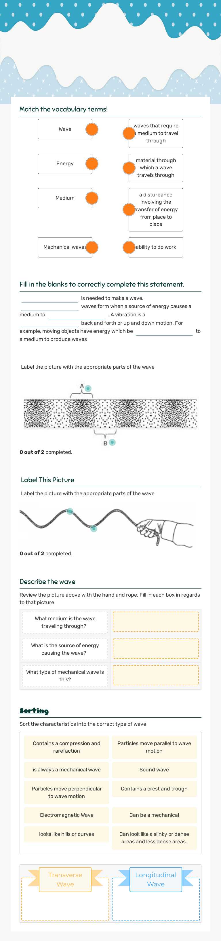 R&R: What Are Wave? worksheet preview image