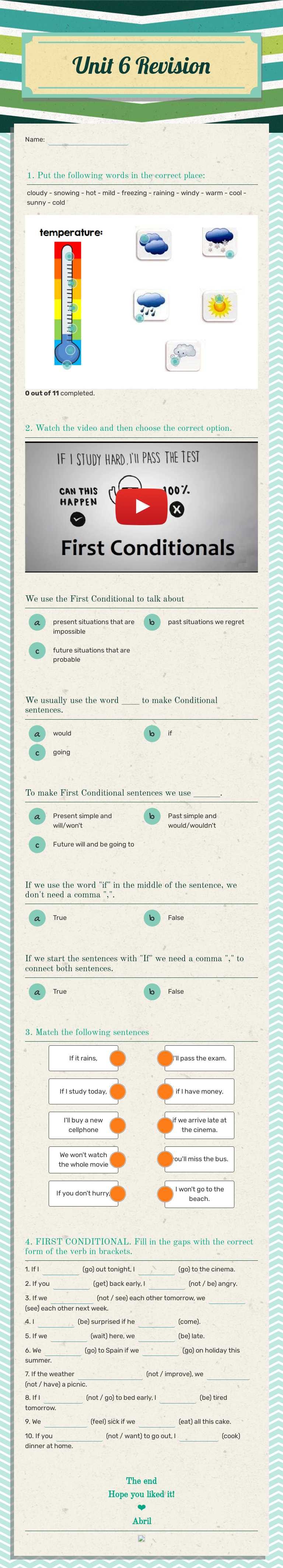Unit 6
Revision Grade 9 worksheet preview