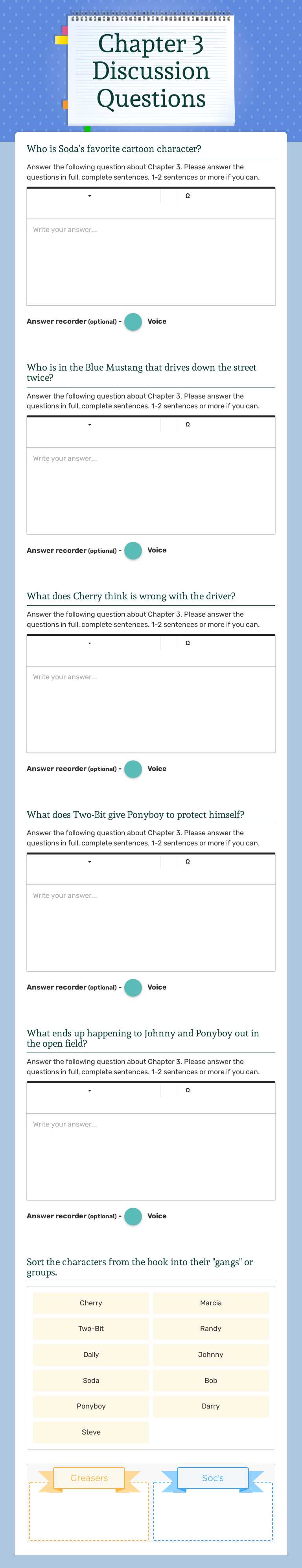 Chapter 3 Discussion Questions Grade 8 worksheet preview