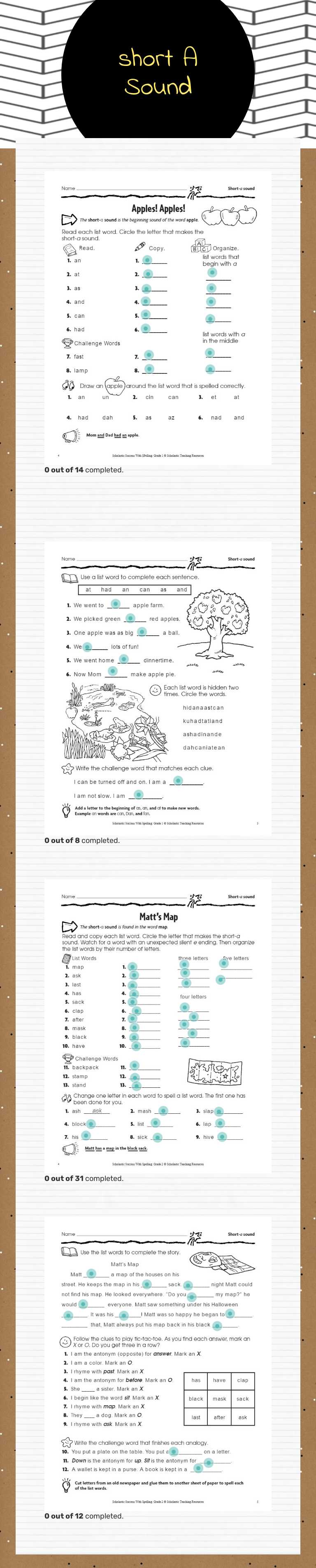 short A Sound Grade 3 worksheet preview