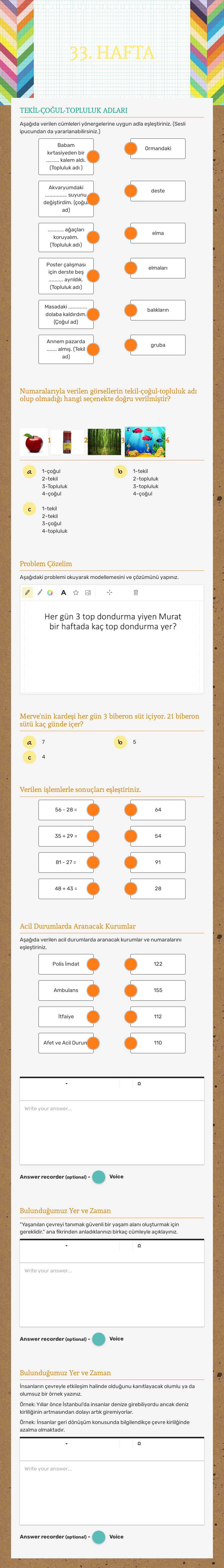 33. HAFTA worksheet preview image