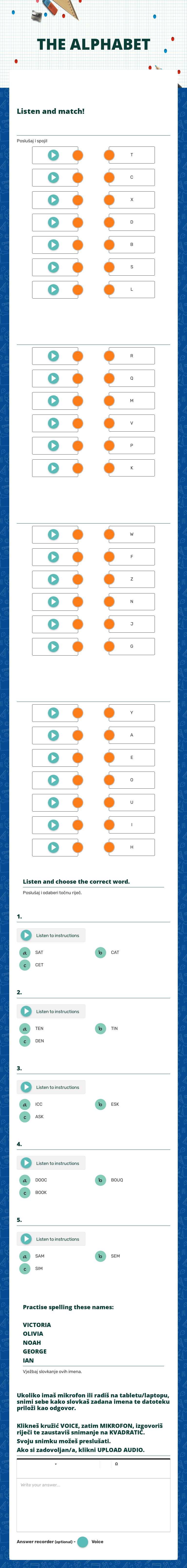 THE ALPHABET worksheet preview image