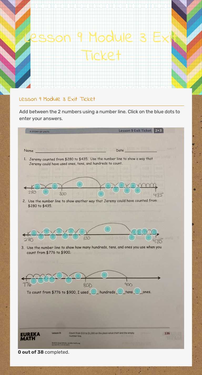 Lesson 9 Module 3 Exit Ticket Grade 2 worksheet preview