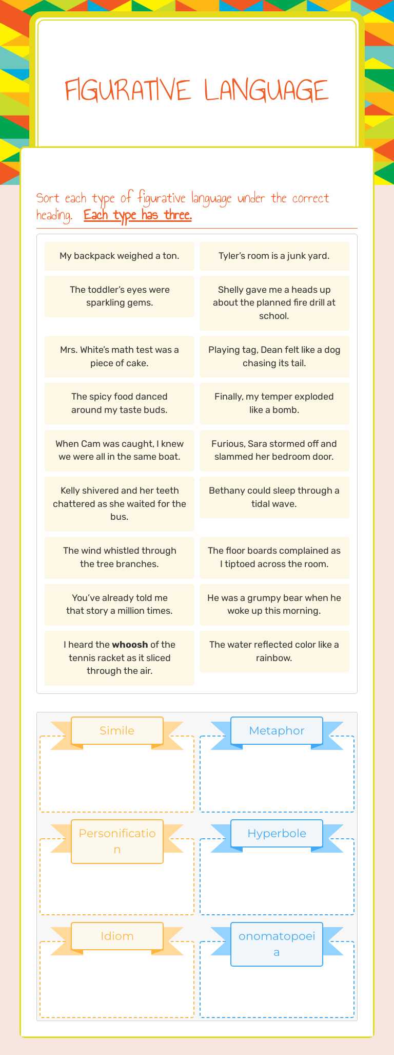 Figurative Language worksheet preview image