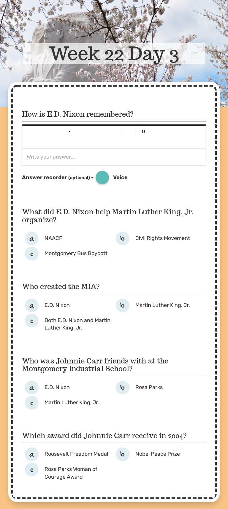 Week 22 Day 3 worksheet preview image