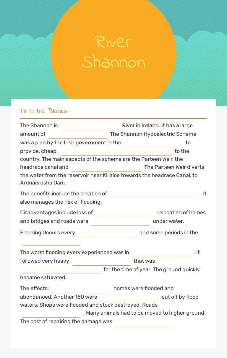 River Shannon worksheet preview image