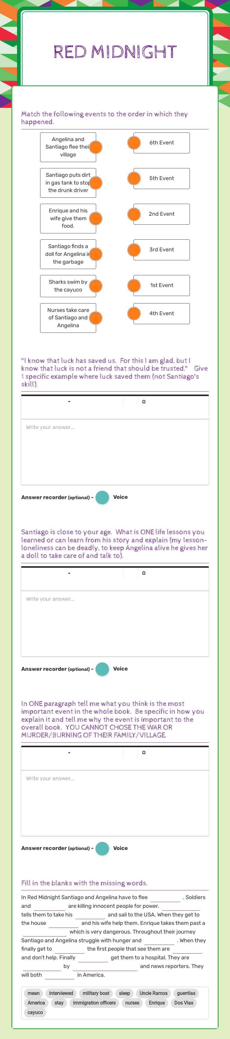 Red midnight worksheet preview image