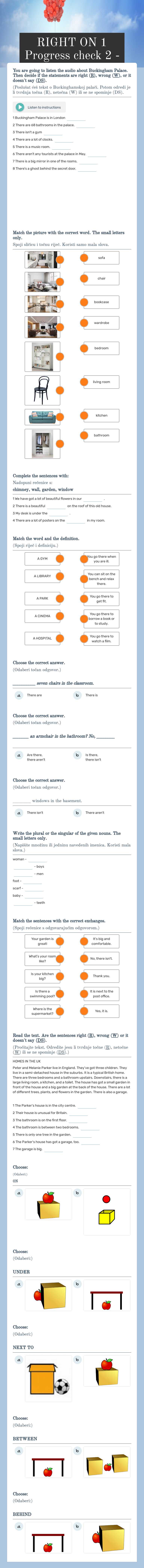 RIGHT ON 1 
 Progress check 2 - ponavljanje za pismeni ispit worksheet preview image