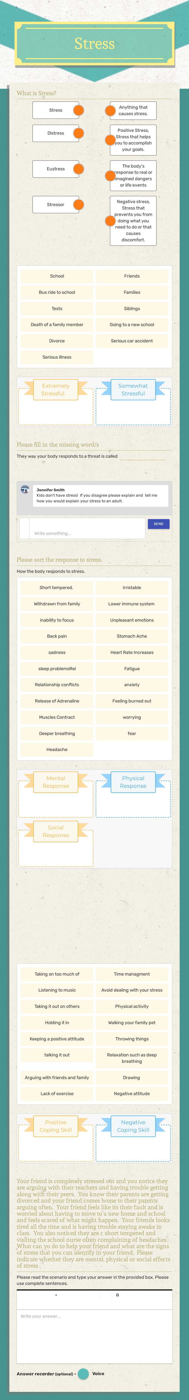 Stress worksheet preview image