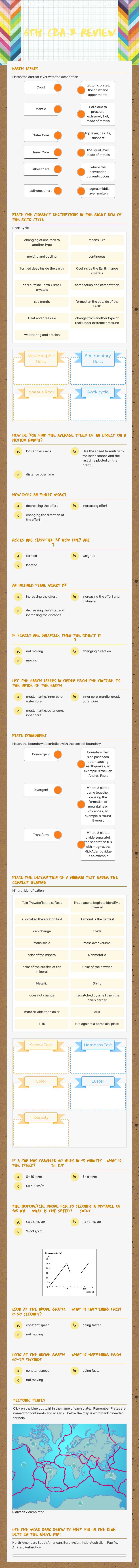 6th CBA 3 review worksheet preview image