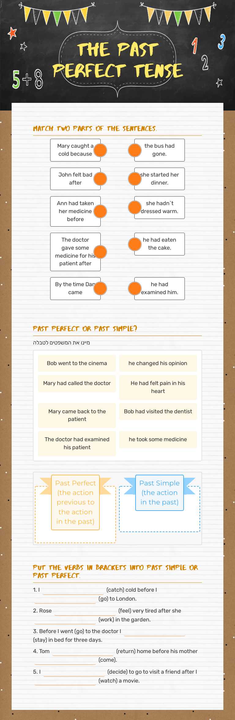 The Past Perfect Tense worksheet preview image