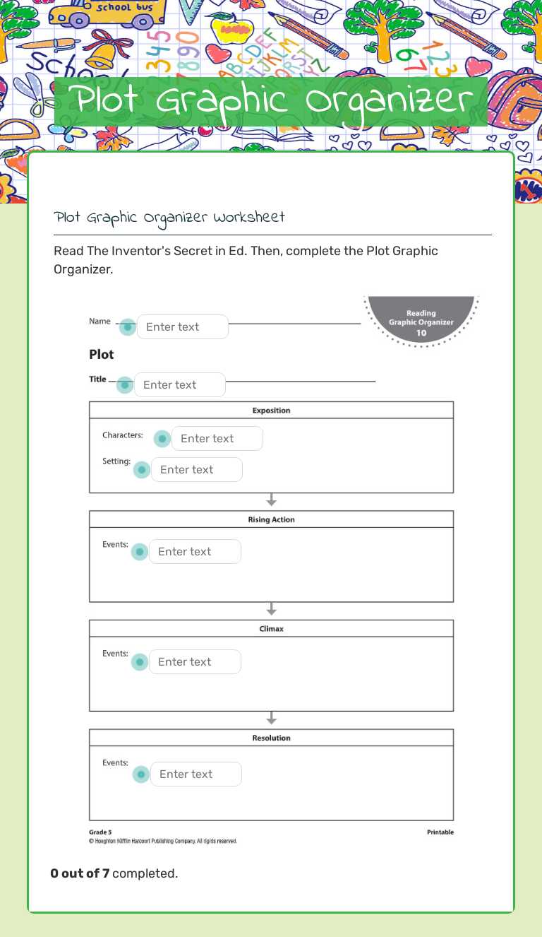 Plot Graphic Organizer worksheet preview image