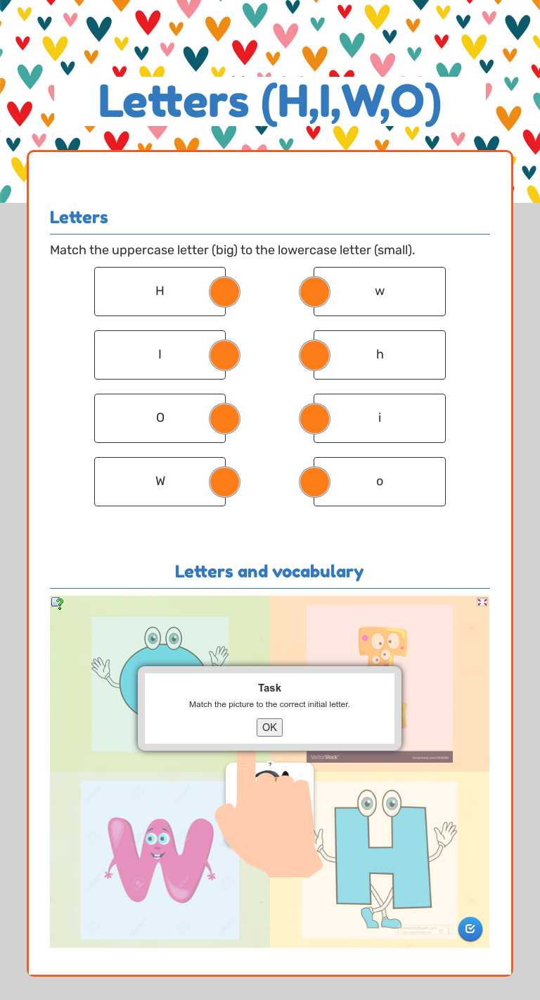 Letters (H,I,W,O) worksheet preview image