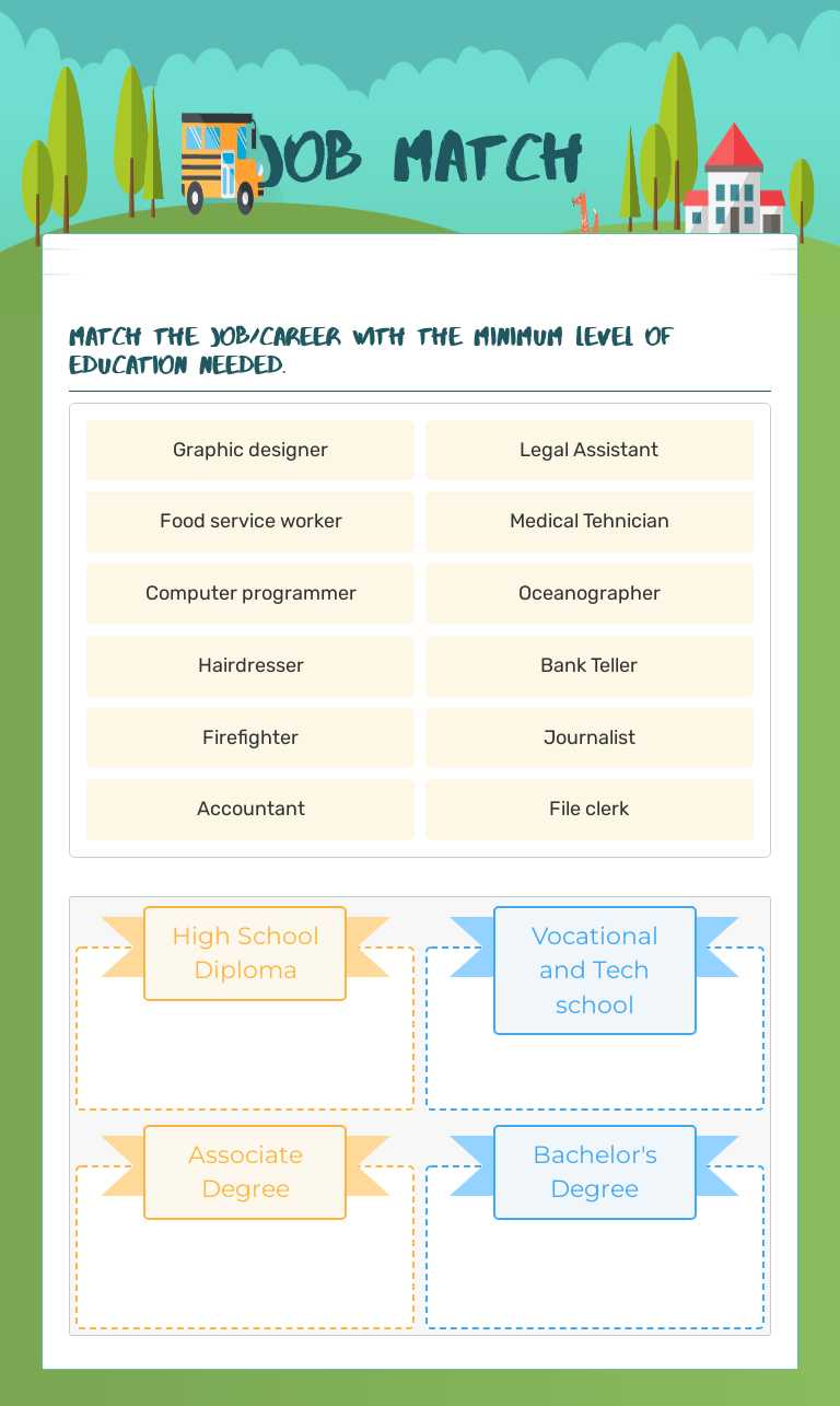 job match Grade 6 worksheet preview