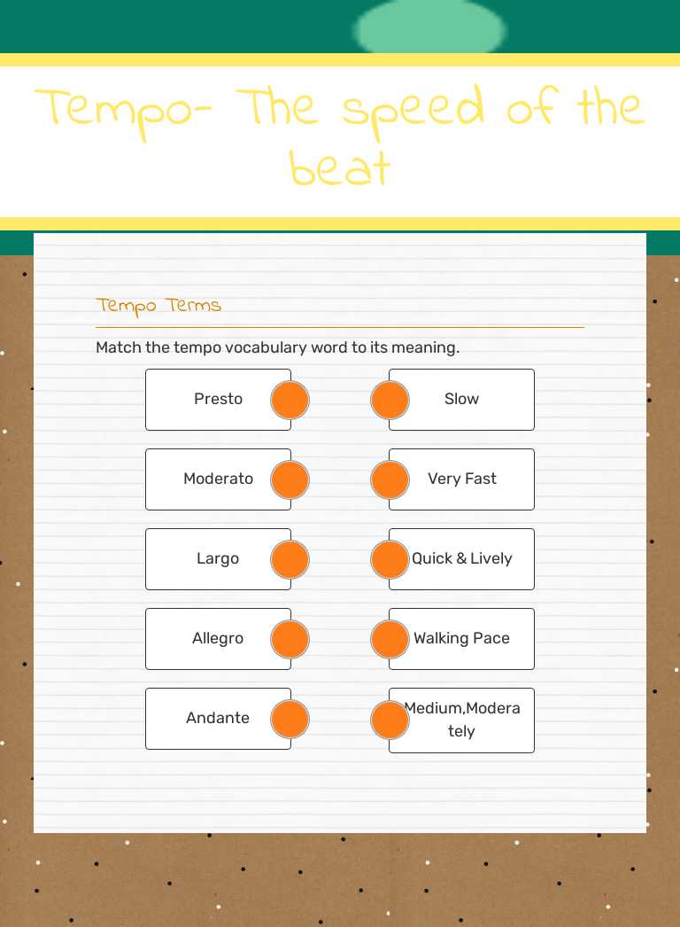 Tempo- The speed of the beat Grade 2 worksheet preview