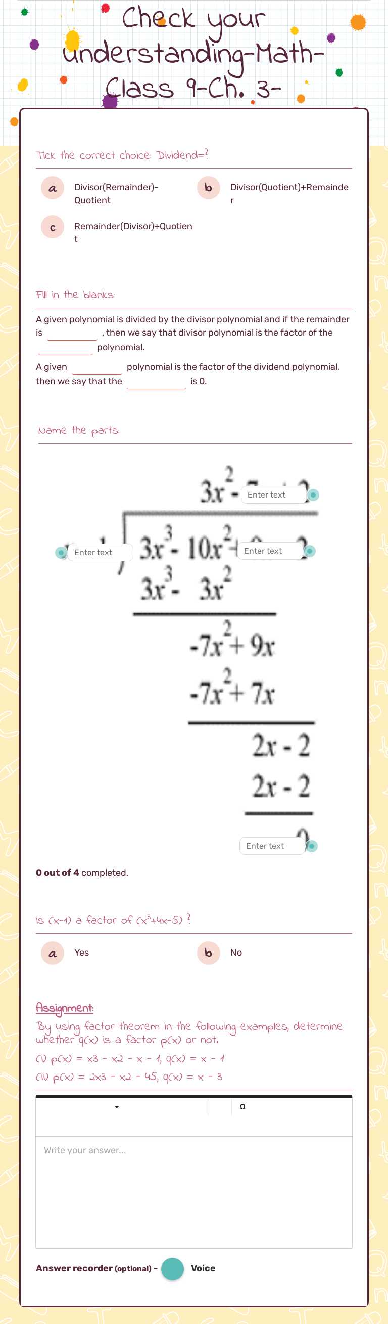 Check your understanding-Math-Class 9-Ch. 3-Polynomials worksheet preview image