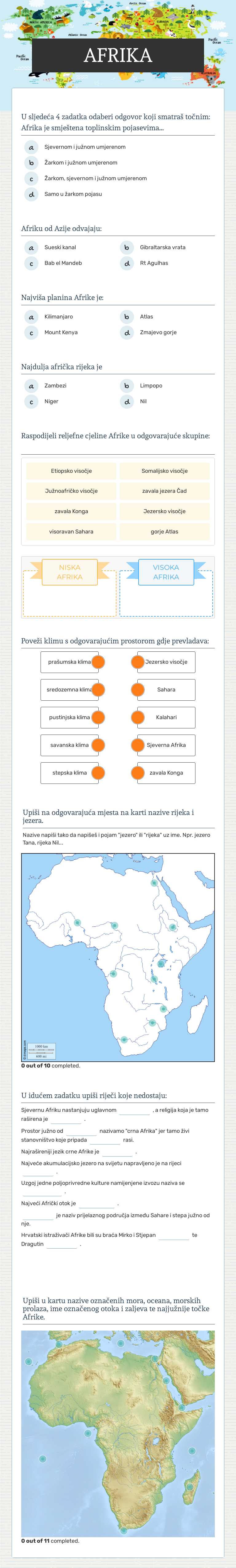 AFRIKA Grade 6 worksheet preview