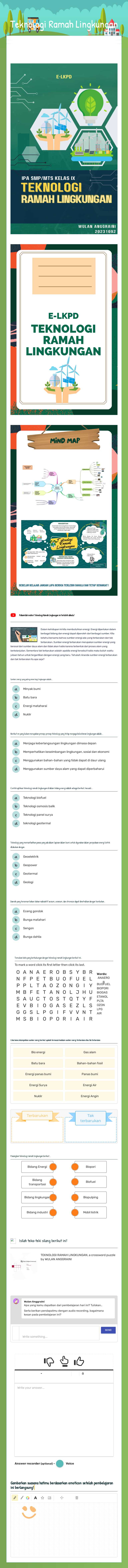 Teknologi Ramah Lingkungan worksheet preview image