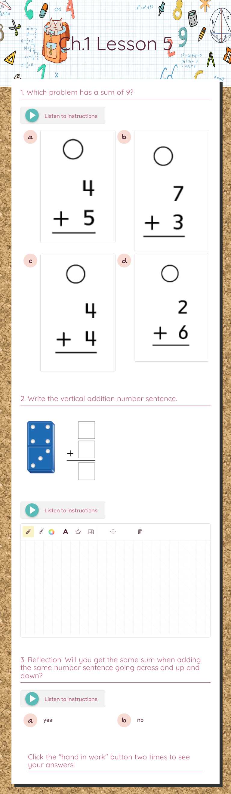 Ch.1 Lesson 5 worksheet preview image