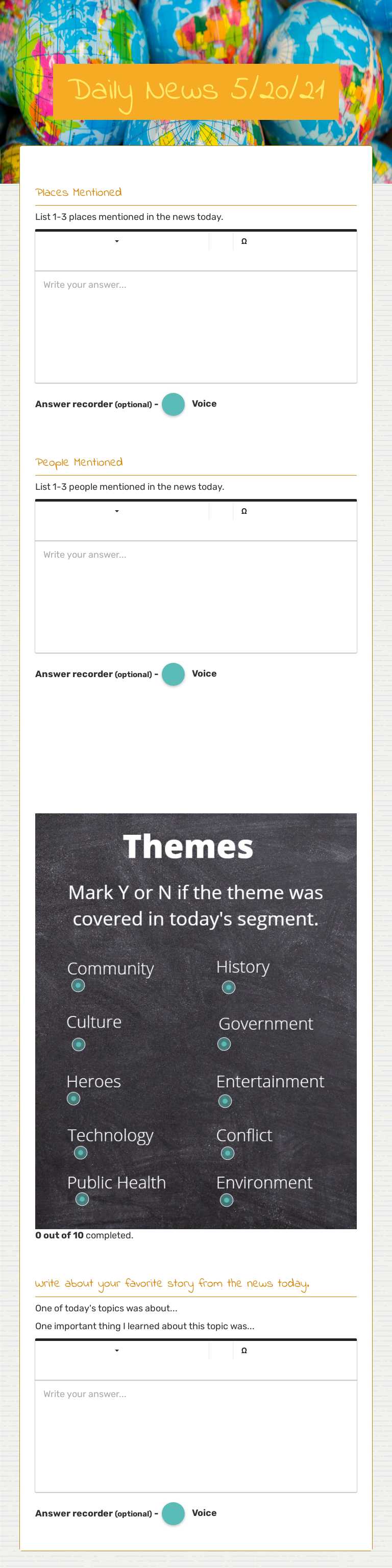 Daily News 5/20/21 worksheet preview image