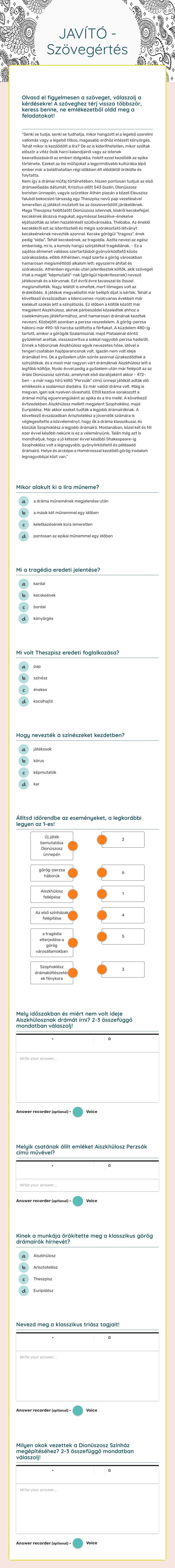 JAVÍTÓ - Szövegértés worksheet preview image