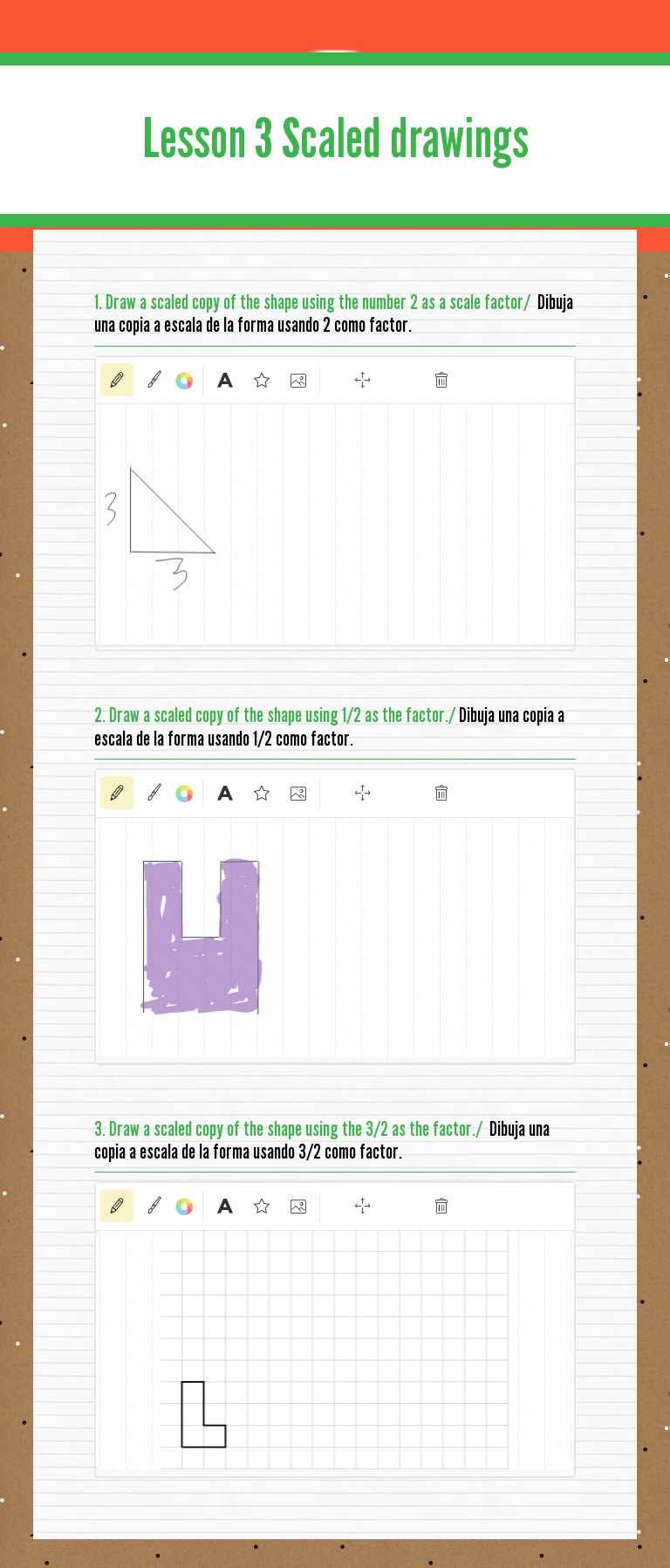 Lesson 3 Scaled drawings worksheet preview image