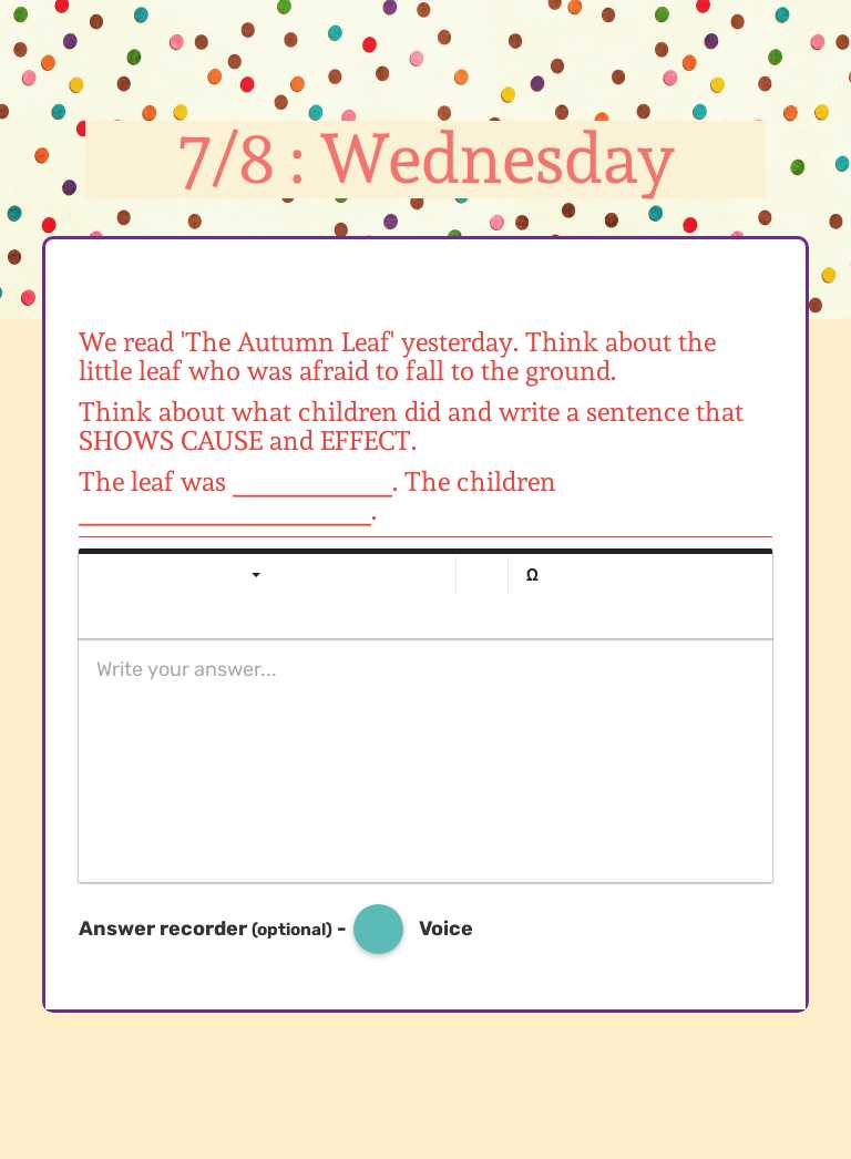 7/8 : Wednesday Grade 5 worksheet preview