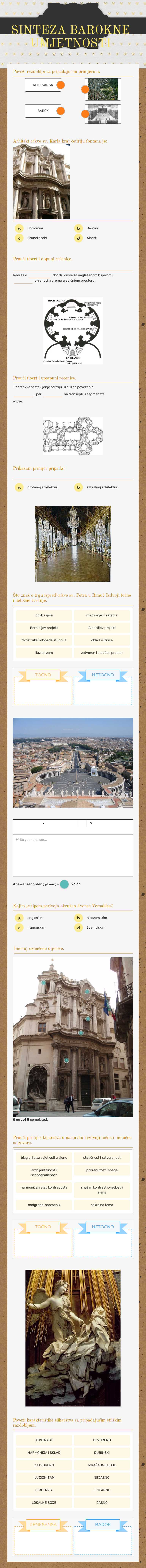 SINTEZA BAROKNE UMJETNOSTI worksheet preview image