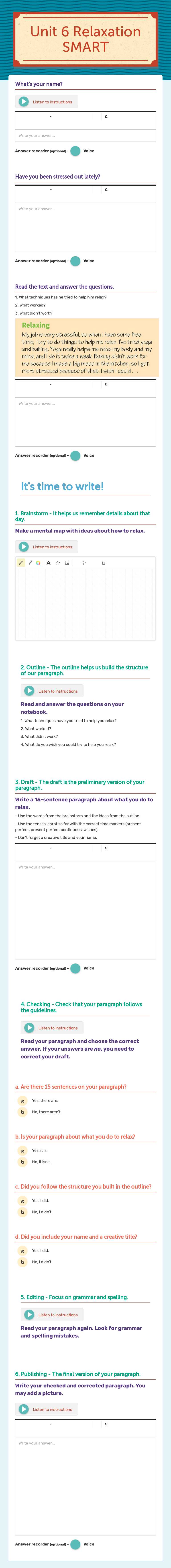 Unit 6
Relaxation
SMART worksheet preview image