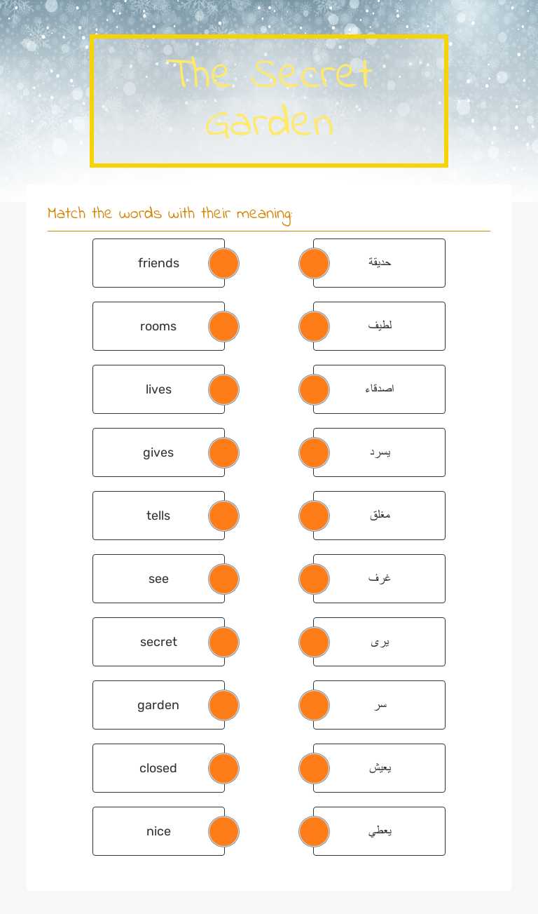 The Secret Garden worksheet preview image