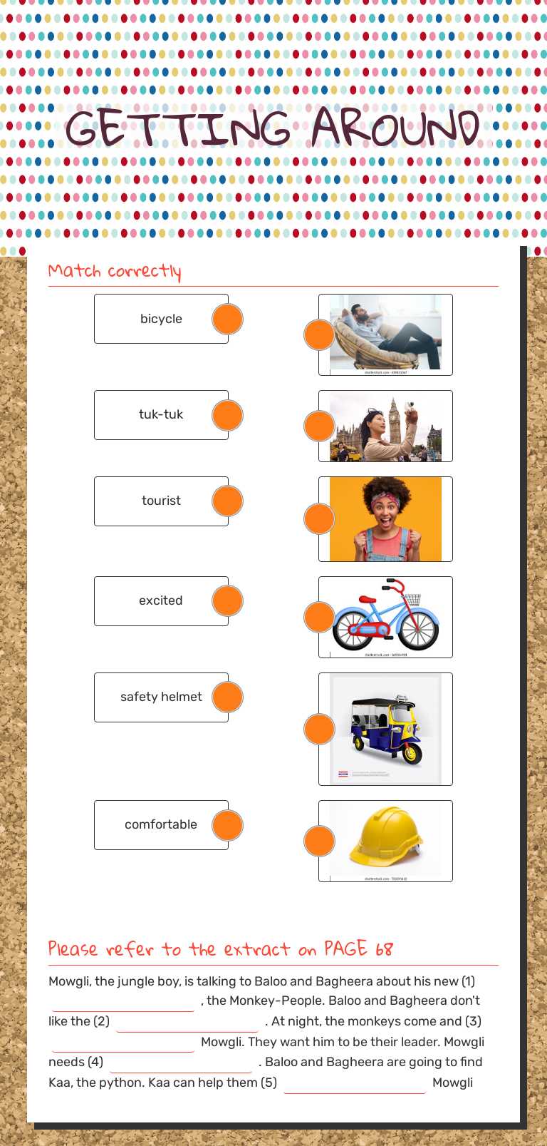 GETTING AROUND worksheet preview image