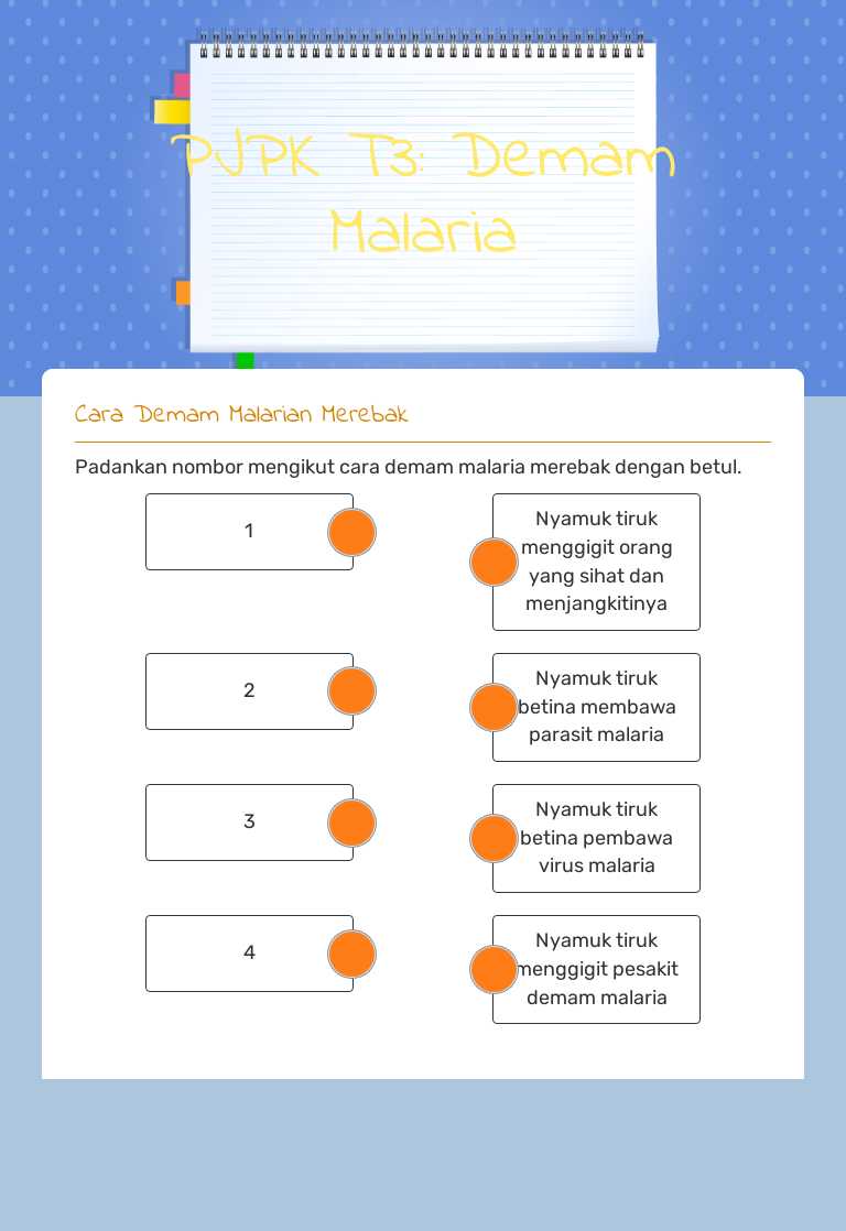 PJPK T3: Demam Malaria worksheet preview image