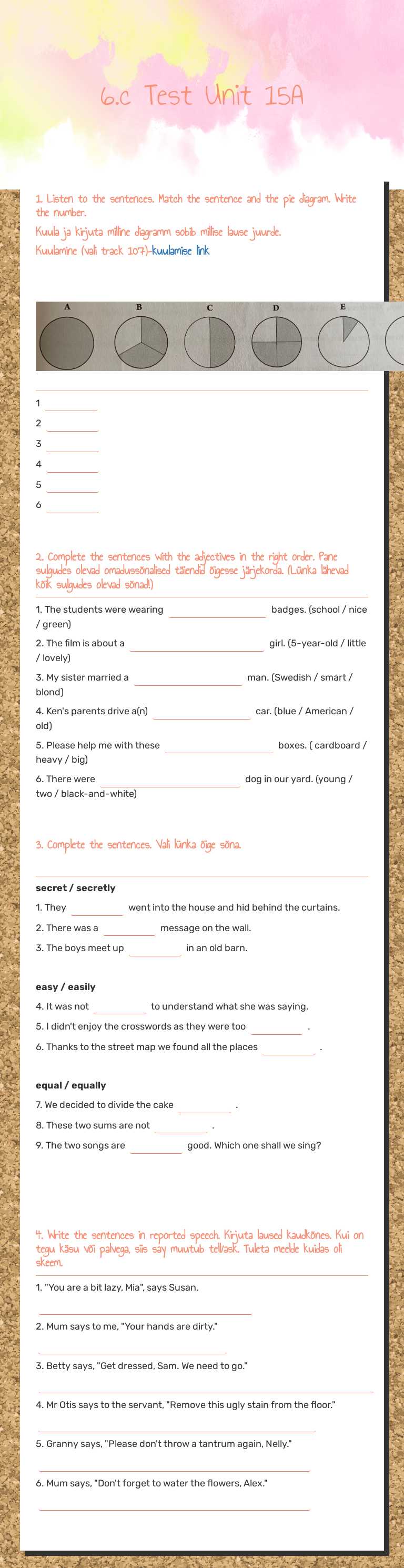 6.c Test Unit 15A worksheet preview image