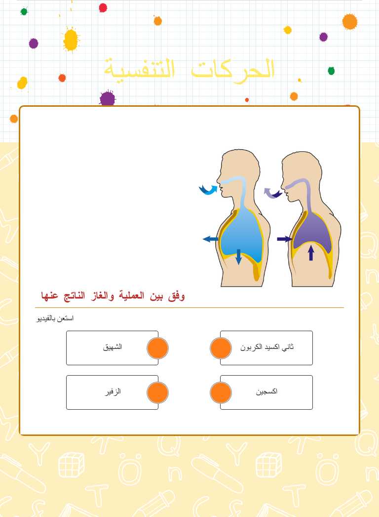 الحركات التنفسية worksheet preview image