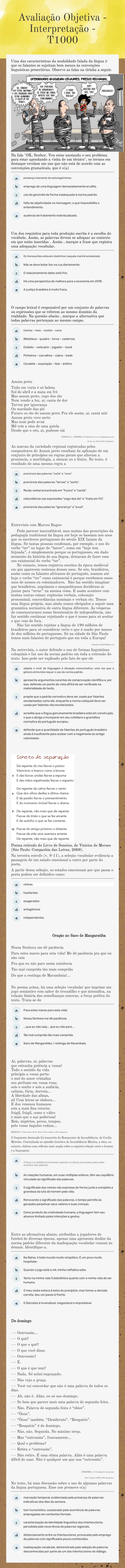 Avaliação Objetiva - Interpretação - T1000 worksheet preview image