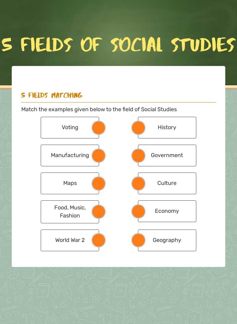 5 Fields of Social Studies worksheet preview image