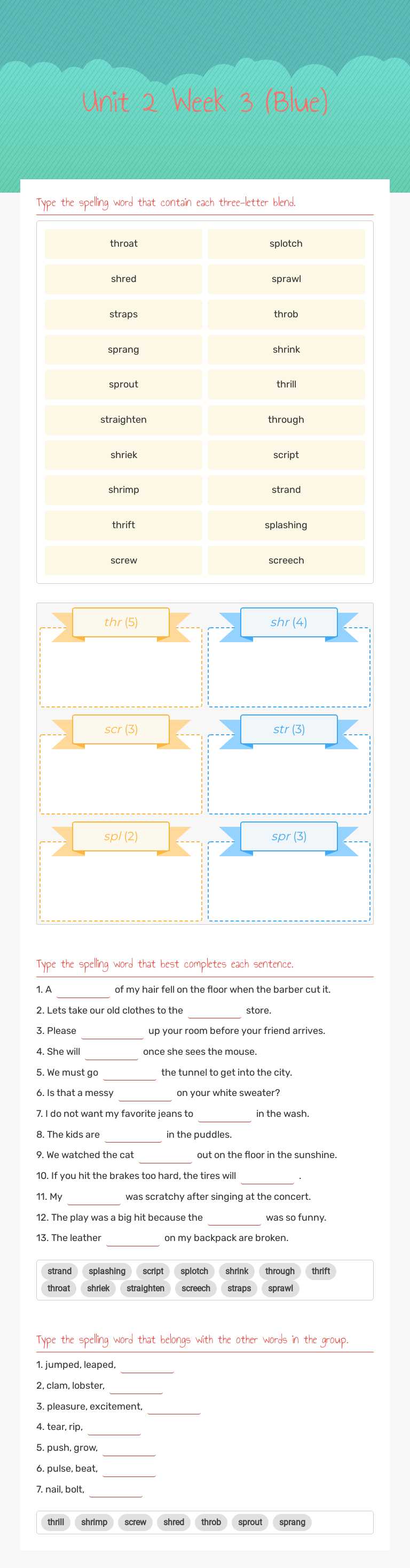 Unit 2 Week 3 (Blue) worksheet preview image