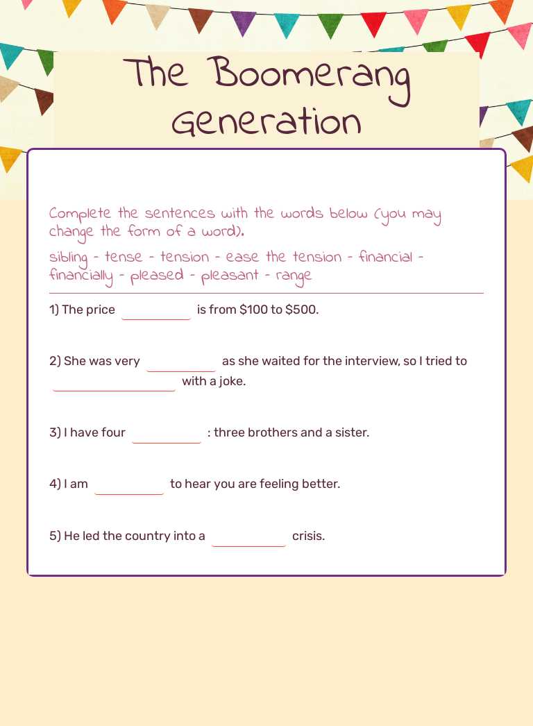The Boomerang Generation worksheet preview image