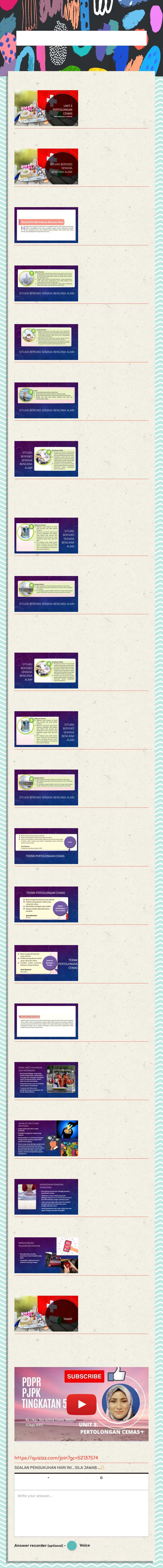 UNIT 3  
 PERTOLONGAN CEMAS worksheet preview image