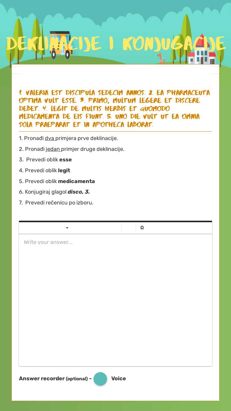 Deklinacije i konjugacije worksheet preview image