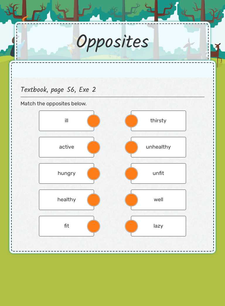 Opposites worksheet preview image
