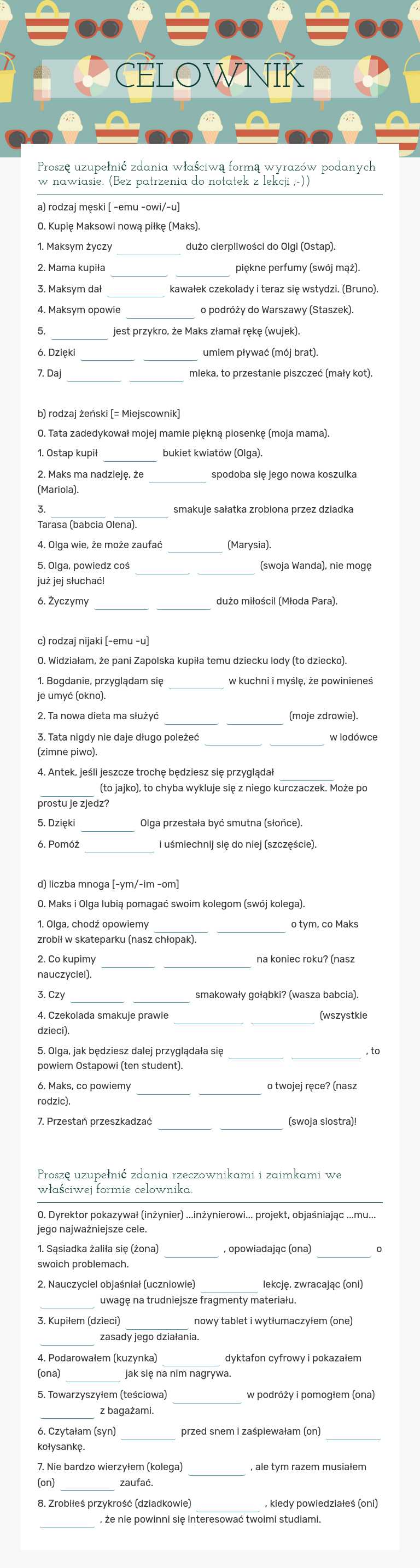 CELOWNIK worksheet preview image